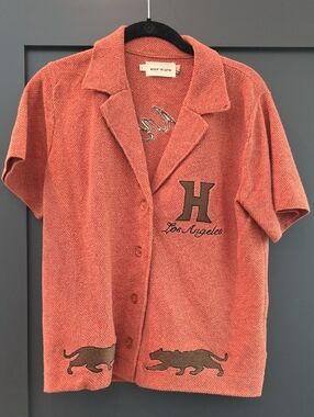 Honor The Gift - Bronze-Orange 'H Los Angeles' Short Sleeve Knit Shirt